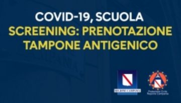 COVID-19, SCREENING-SCUOLA: Prenotazione tampone antigenico